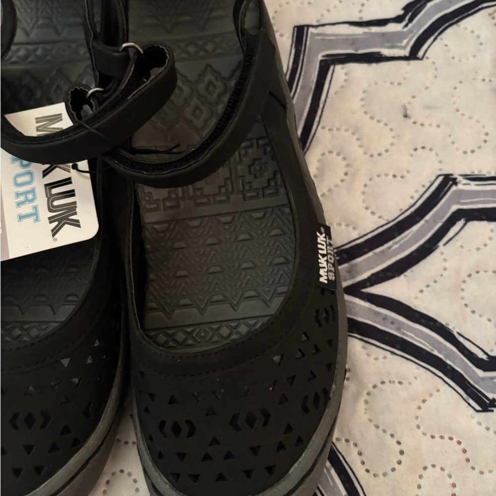 Black Mary Jane Flats Muk Luk